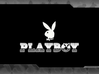Black white rabbit logo playboy - black background free wallpaper for desktop