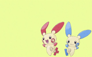 Cartoon rabbits cross heart yellow - a red cross free wallpaper