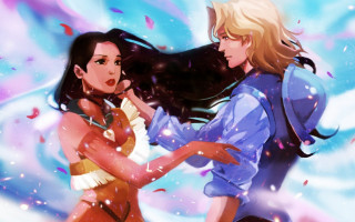 Two women blue white dress - one woman free wallpaper for desktop