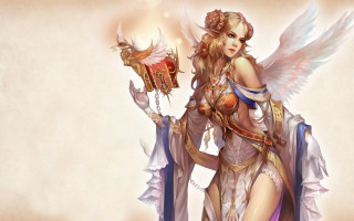 Woman costume bird sword wings - a costume holding free wallpaper
