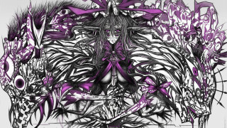 Woman purple hair flowers head - a purple ribbon free wallpaper for desktop