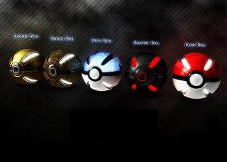 Poke balls colorful row black - pokemon free wallpaper