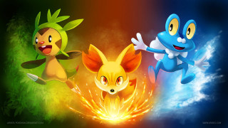 Pokemon trio flying colorful background - the air together free wallpaper