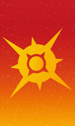 Yellow red background sun symbol - sun free wallpaper for mobile