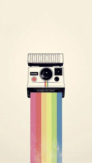 Polaroid camera rainbow object white - a polaroid photo free wallpaper for mobile