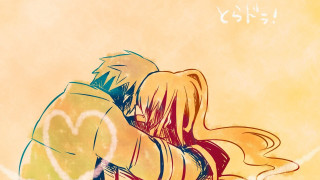 Couple hugging yellow background heart - a couple of people free wallpaper