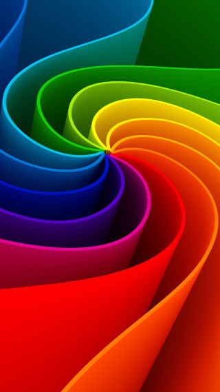 Multicolored background curved design middle 2 - vibrant color line free wallpaper for mobile