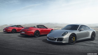 Three porsches red silver mountains - 4k uhd image free wallpaper