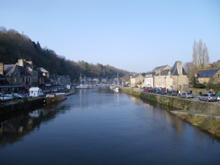 River small town bridge cars - a small town free wallpaper