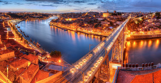 City bridge river night lights 2 - almada negreiro free wallpaper