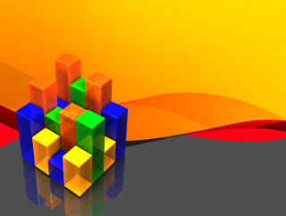 Colorful background cube yellow red - a yellow background behind free wallpaper for desktop