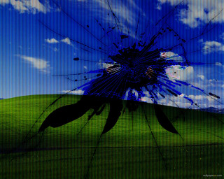 Broken window blue sky clouds - a broken window free wallpaper for desktop