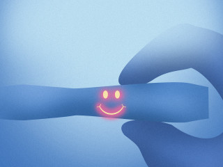 Hand smiley wrist blue red - a smiley face free wallpaper