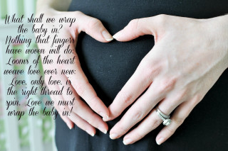 Pregnant woman heart hands quote - correct free wallpaper