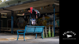 Man skateboard blue bench underneath - jimmy nelsson free wallpaper