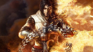 Man armor sword fire flames 2 - a man in armor holding free wallpaper