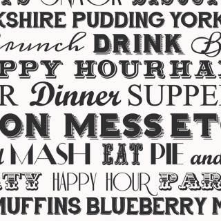 Black white typography multilingual words - free holidays wallpaper for tablet