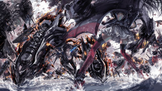 Motorcycle group water storm fire - ufotable free wallpaper for desktop