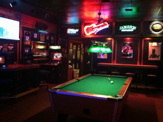Pool table neon signs room - interior free wallpaper