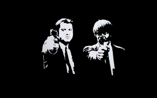 Men suits guns pointing dark - a black background behind them free wallpaper for desktop