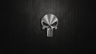 Silver skull woodgrain black white - sinister free wallpaper