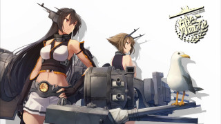 Anime girls bird machine gun - a couple of anime girls free wallpaper