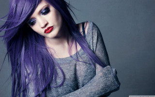 Purple hair red lips fashion - red lipstick free wallpaper
