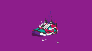 Sneakers purple background white nike - a pair of sneakers free wallpaper