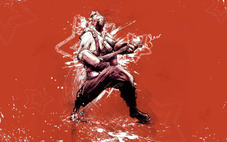 Man suit tie red room - funk art free wallpaper