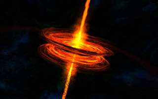 Bright orange spiral dark sky - yellow light free wallpaper for desktop