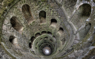 Spiral staircase stone building moss 2 - free architecture wallpaper for desktop