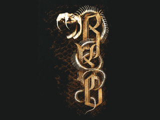 Black gold logo snake side - biomechanical free wallpaper