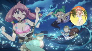 Anime characters water stars woman - a scene free wallpaper for desktop