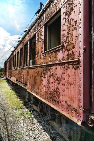Rusted train car tracks grass - cornelia parker free wallpaper for mobile