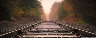 Train track trees fog background - the air above free wallpaper
