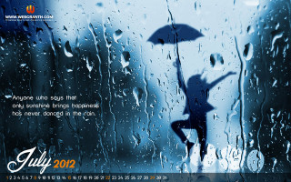 Woman umbrella rain arms up - rainy free wallpaper