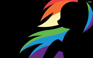Woman rainbow hair silhouette black - against a black background free wallpaper
