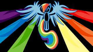 Rainbow colored bird wings spread - body free wallpaper for desktop