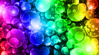 Rainbow colored background bubbles side - a black background and a rainbow free wallpaper