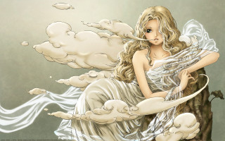 Fairy tree stump cloud bird - evelyn de morgan free wallpaper