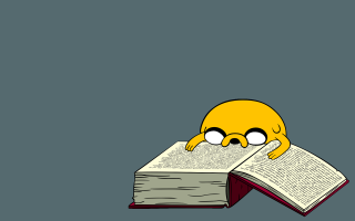 Cartoon character reading book wide - eye wide open free wallpaper