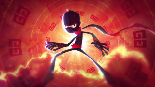Cartoon character red black background 2 - cubofuturism free wallpaper