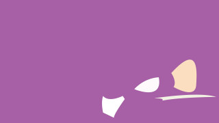 Purple background white cat yellow - a minimalist painting free wallpaper for desktop