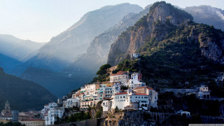 Mountain village cliff river castle - el greco free wallpaper