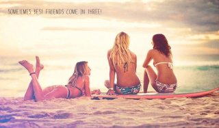 Best friends surfboard beach three - three woman free wallpaper for desktop