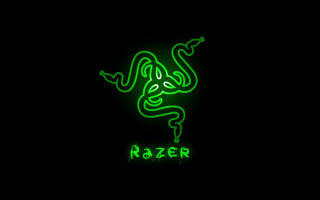 Green neon snake black background - free neon wallpaper