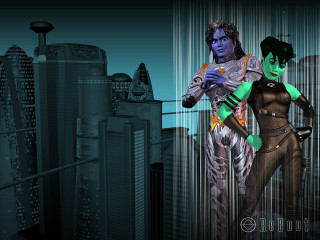 Afrofuturism cyberpunk couples blue green - afrofuturism free wallpaper for desktop