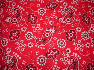 Red bandana white black paisley - western free wallpaper