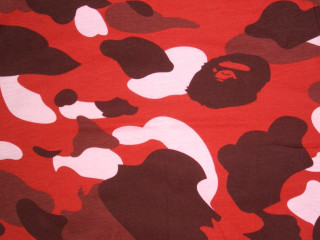 Bathing ape red background gorilla - print free wallpaper