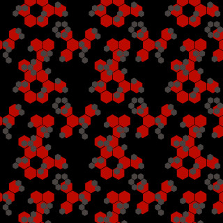 Black red hexagonal pattern design - generative art free wallpaper for tablet